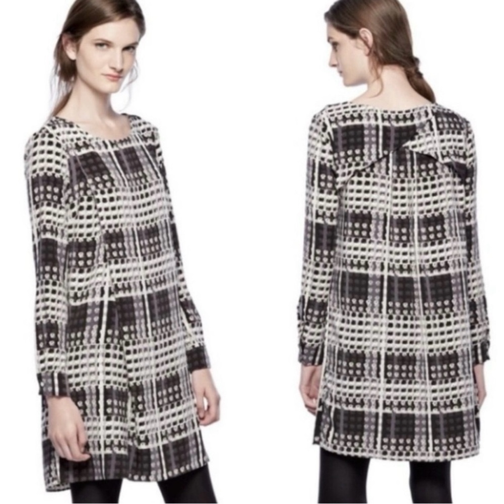Thakoon Design Nation Gray Black Multicolor General Print Women's Dress Size M